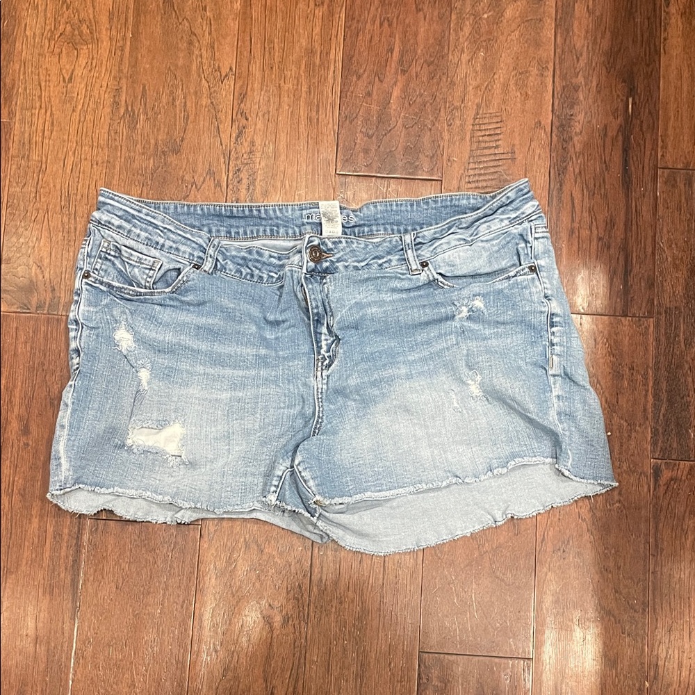 Maurices Light Blue Distressed Jean Shorts